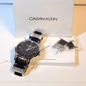 Calvin Klein Completion Men's Swiss Date Watch KAM211C1 Manual Tag Links Case
